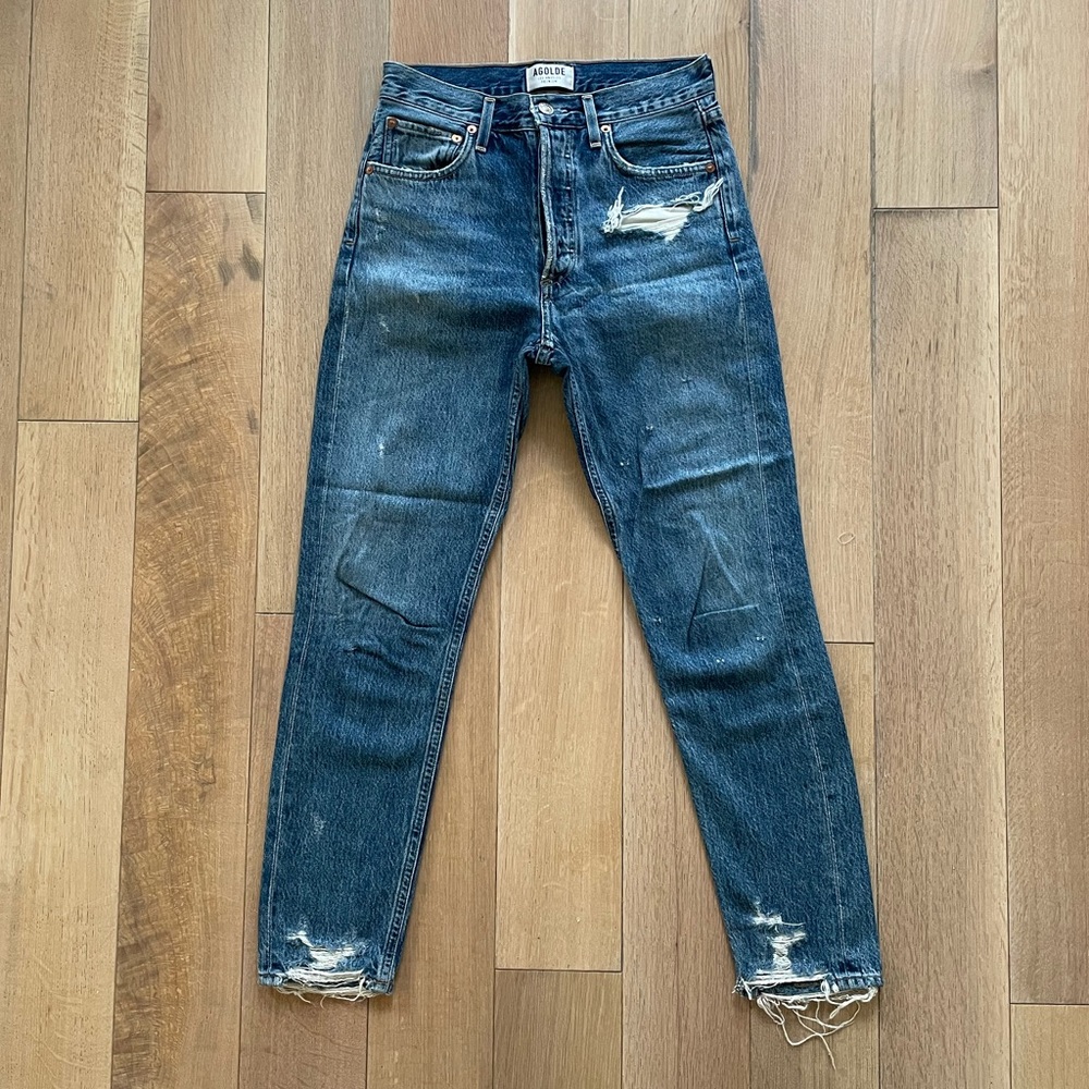 AGOLDE Jaimie High Rise High Rise Button Fly Distressed Jeans